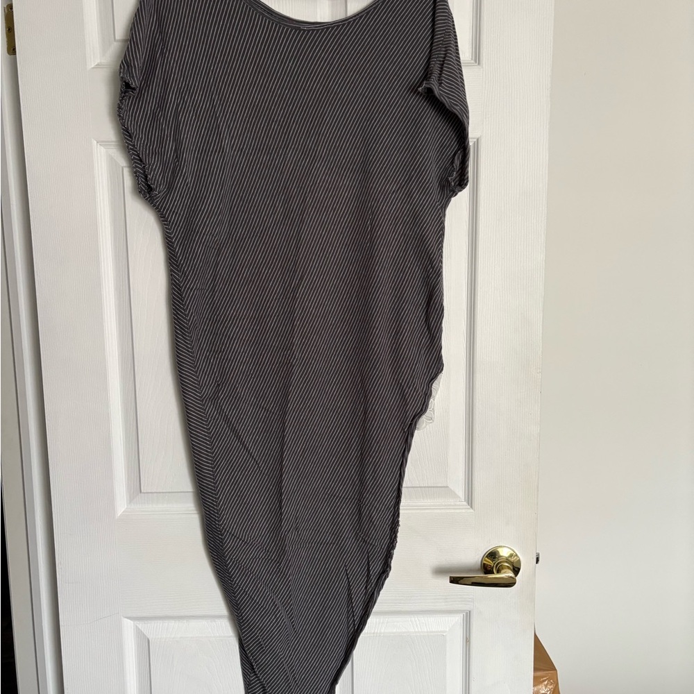 Free People Asymmetrical Striped Midi Dress